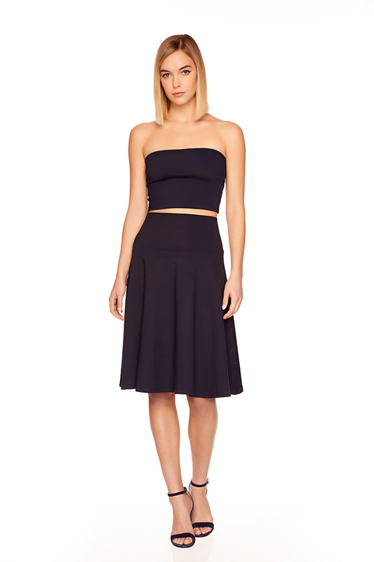 long high waist flare skirt